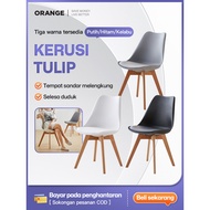 ORANGE Chair with Leather Cushion Seat Eames Lounge Chair Dining Chair/Kerusi Makan Kerusi Pejabat k