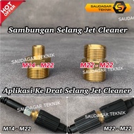 MESIN Jet Cleaner Hose Connection Adapter Nipple Thread M14 to M22 and M22 to M22 Steam Jet Cleaner 
