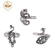 【hzswankgd2.sg】3Pcs Adjustable Knitting Loop Ring- Goldfish Open Finger Ring,Crochet Finger Yarn Hol
