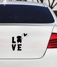 Love Dog Heart Puppy Pet Lover Dachshund Quote Window Laptop Vinyl Decal Decor Mirror Wall Bathroom Bumper Stickers for Car 6" Inches