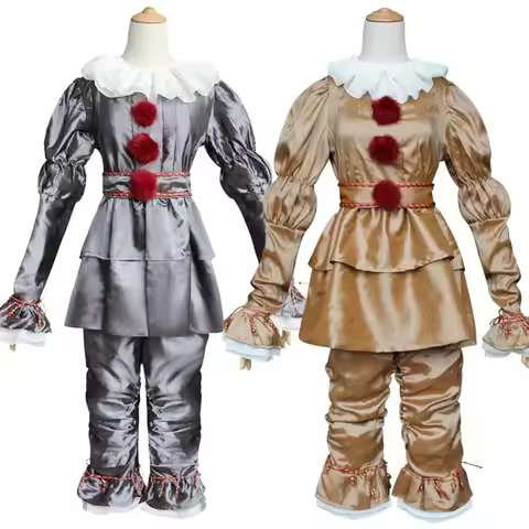 Adult Joker Pennywise Cosplay Costume Stephen King It Chapter Horror Clown Halloween Party Costume P