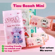 Mini Character Travel Wet Tissue Non-Alcoholic Retail