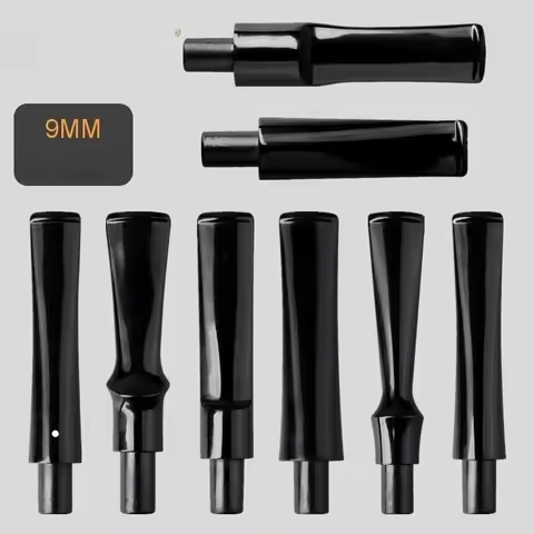 9MM Filter Smoking Pipe Mouthpieces Acrylic Mouthpiece Stem Filter Smoke Pipe Holder Curved Straight