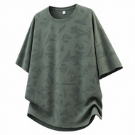 XL-7XL 7 Colors Ice Silk Quick-Drying Breathable Sweat-Absorbent Cool T-Shirt Men's Round Neck Sport