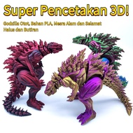 Figure Kaiju 3D Printed Boleh Gerak – Hadiah Koleksi untuk Peminat Monster, Hiasan Meja Detail Halus