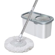 Spin Mop ถังปั่นเหลี่ยม รุ่นใหม่ `สีขาว-เทา // สีขาว-น้ำเงิน แถมผ้า 2 ผืน