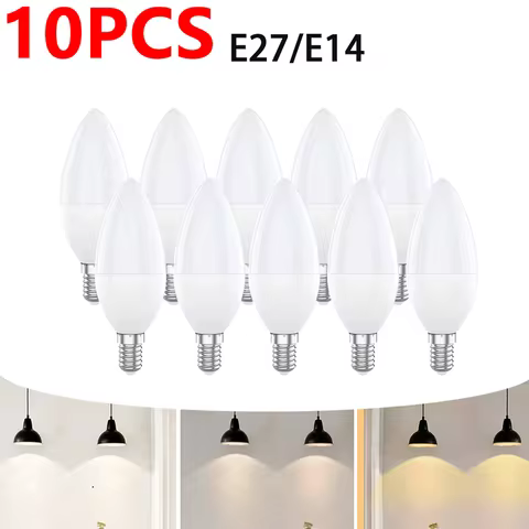 10pcs E27 E14 Led Bulb 220V Candle Bulb Energy Saving Lamp 3W 6W 9W Led Chandelier Light Spotlight L