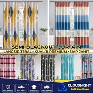 Modern Hook Type Semi Blackout Curtain Langsir / Door Curtain / Langsir Pintu / Tirai Tingkap