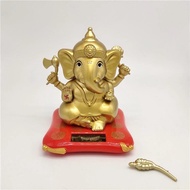 Pajangan Solar Dashboard Mobil Patung Ganesha Budha Julaihut Kipas Gold Pajangan Solar Hiasan Car
