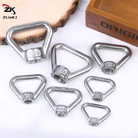 1PCS M8 M10 M12 M14 M16 M20 M24 304 Stainless Steel Triangle Lifting Eye Nut Trapezoid Thread Rings 