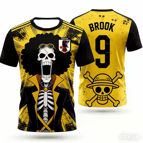 Japan One Piece Luffy Football Jersey Men T-shirt Football Special Jersey Adult Men's Quick-Drying S