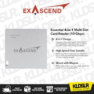 Exascend Essential 4-in-1 Magnetic Multi-slot Card Reader (10 Gbps) - Supports CFexpress Type B, SD,