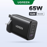 UGREEN GaN 65W 3-Ports USB-C USB-A Fast Charger for iPhone 16 Pro Max, iPad, Macbook