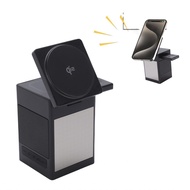 topinone-SG 6 in 1 Wireless Charger Bluetooth Speaker Pixel Animation Display Digital Clock Fasting 