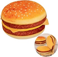 LYFJMUS 3D Simulation Cheeseburger Plush Pillow Hamburger Stuffed Pillow Fluffy Burger Cushion for K