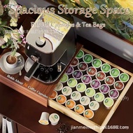 Tea Room Tea Bag Coffee Capsule Storage Drawer Desktop Pullable Wooden Display Rack Storage Box Stor
