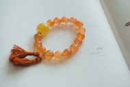 12mm天然原礦保山南紅多寶蜜蠟設計手串fs