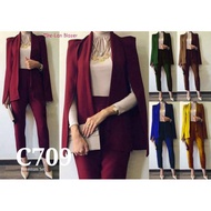 Suit (BLAZER + PANTS) LUXURY PREMIUM 709 suit C709 blazer 709 suit 709 Blazer Set Woman Pant Suit