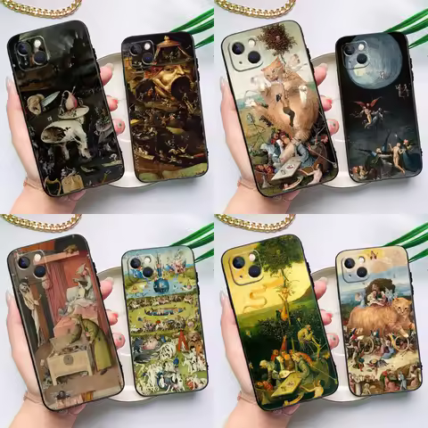 Hieronymus Bosch Art Painting Silicone Case For iPhone 17 15 14 12 11 13 Pro Max 16 Plus 12 13 Mini 