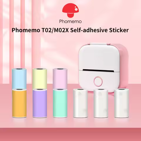 Phomemo Adhesive Colorful Thermal Sticker Paper Roll Use for T02/M02X Mini Portable Printer Mint Gre