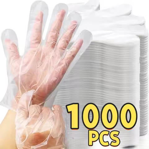 Kitchen Glove Disposable Gloves Food Grade Plastic Transparent Gloves for Restaurant Fried Chicken P