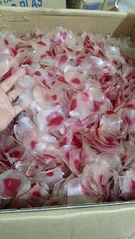 KRUPUK MERAH PUTIH MENTAH 1KG/KERUPUK MIE PECEL/KERUPUK ASLI MEDAN/KERUPUK MERAH PUTIH