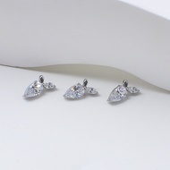 ASTM F136 Titanium Marquise CZ carrot Labret Piercing Jewelry 16 Gauge Flat Back Earring Stud