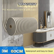 MAINAUSHUI6K Wall Stickers, Self-adhesive Waterproof  Foam Ceiling,  Linear Wood Pattern Peel and St