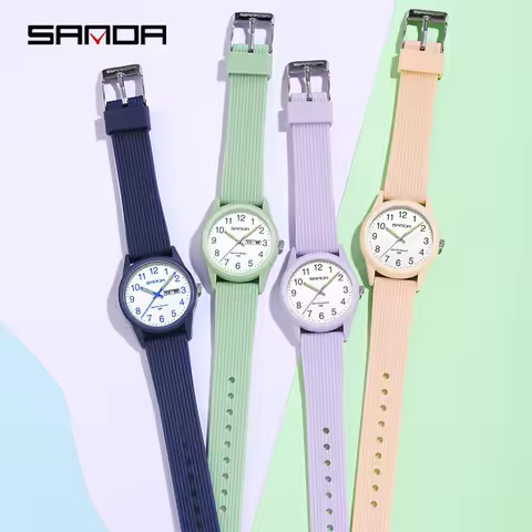 Sanda Couple's watch, Outdoor casual and fresh quartz watch,Waterproof Dual Calendar Watch