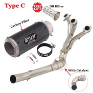 Motorcycle Exhaust Full Escape Catalyst For Yamaha MT09 Tracer 9 GT XSR900 2020-2024 Front Link Pip