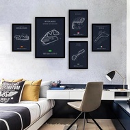 F1 Imola Monaco Track Circuit Canvas Painting Formula F1 Wall Art Nordic Poster Aesthetic Motorsport