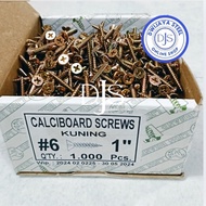 6X1" 1 BOX OF YELLOW GRC SCREWS MOON LION 6X1" CARLSIBOARD SCREWS KARLSI BOARD 2.5CM