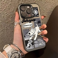 New Comic White Dog Pattern Phone Case Compatible for IPhone 11 12 13 14 15 Pro Max X XR XS MAX 7/8 Plus Se2020 Luxury Hard Shockproof Case