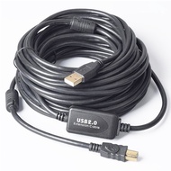 【AP สายเคเบิล】 High Speed 5M 10M 12M 15M 20M 25M 30M Long USB 2.0 Extension Cable USB B Data Cable P