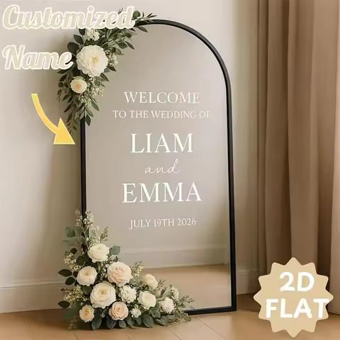 1 Personalized Mirror Crystal Sticker – Custom Mirror Lettering Decal, Mirror Label, Personalized We