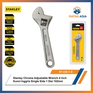 Stanley 87-560-1-S Chrome Adjustable Wrench 4 Inch 1-Sided Wrench 102mm 87-560-1 Professional 87 430