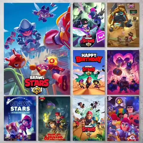 Funny B-Brawl Games S-Stars Anime Poster High Quality Print Waterproof Wall Art Sticker For Bar Livi