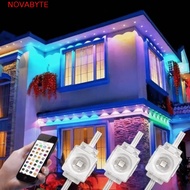 NOVABYTE RGB Lights, Waterproof Smart Eaves Lights, Permanent App Remote Control IP67 Bluetooth Stri