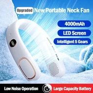 Upgrade Ice Cool Portable Neck Fan Mini Hanging Smart Neck Fan Strong Wind Durable Battery