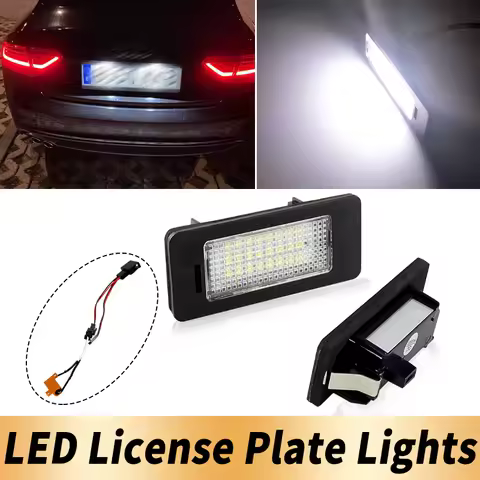 2PCS LED License Plate Lights Rear White Lamps 8T0943021 Error Free Canbus For Audi A4 B8 A5 S4 Q5 T