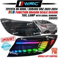 JM26-RGB Toyota 86 GR86 / Subaru BRZ 2022 - 2024 RGB Function Dragon Scale Design Tail Lamp With Sig