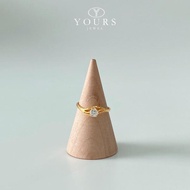 Yours Jewel 916 Gold Solitaire Crystal Ring