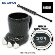 日版 哥斯拉 腳掌陶磁馬克杯 ＆ 尾巴形狀搗棒 有耳杯 茶杯 咖啡杯 水杯 Mug 攪棒 磁器 瓷器 陶瓷 Godzilla 哥吉拉 SK Japan 景品
