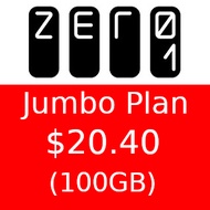 Zero1 Jumbo Plan 20 (100GB 30 days) Top Up / Recharge / Renewal