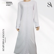 NOORA | Jubah Haji Umrah Jubah Muslimah Putih - Bersulam (#9013)