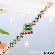 Fashion Four Leaf Clover Bracelet Quartz Watch Emerald Ladies Watch Ladies Watch