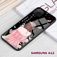 Softcase Glass Kaca Samsung A12 - Casing Hp - Samsung A12 - B53 - Pelindung hp-Case Handphone - Case Soft Glass Kaca