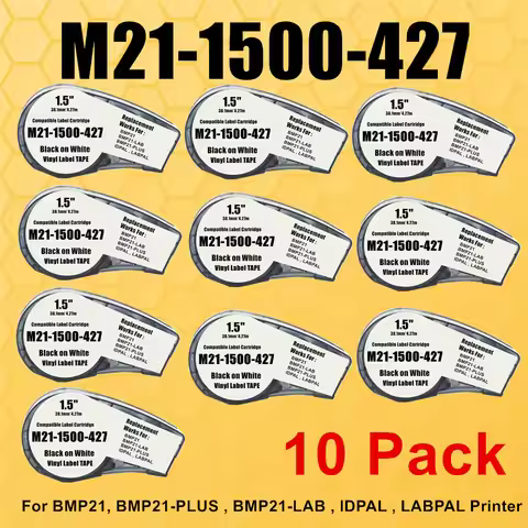 1~10PK Label Cartridge M21-1500-427 Self-Laminating Wire Wrap Ribbon For Brady BMP21,BMP21-PLUS Labe