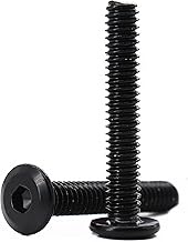 cSeao 20pcs 1/4"-20 x 2-1/2" Black Flat Head Allen Bolts 304 Stainless Steel for Furniture Connectin