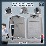 (16 inch)MR BACKPACK Bag Multifunctional Laptop USB Charging Work/Study/Travel Unisex Bag men backpa